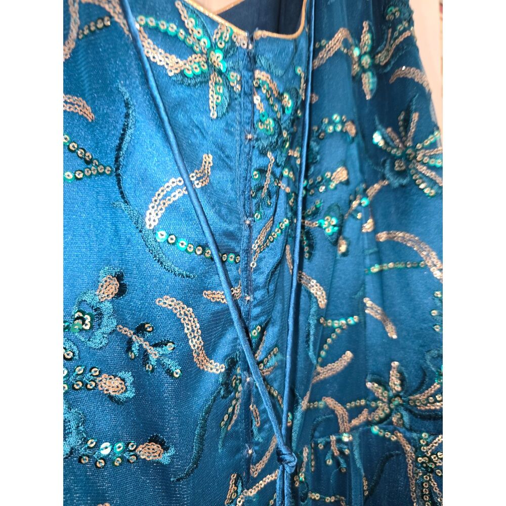 Anarkali Flared Gown - Teal - Picture 6 of 12